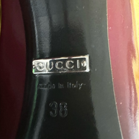 New Patent Leather shoes Gucci Pumps size 38 or 8 color burgundy - Picture 8 of 16